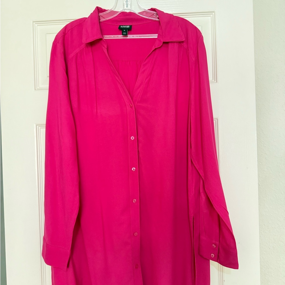 INC International Concepts Women's Fuchsia Button-Down Shirt